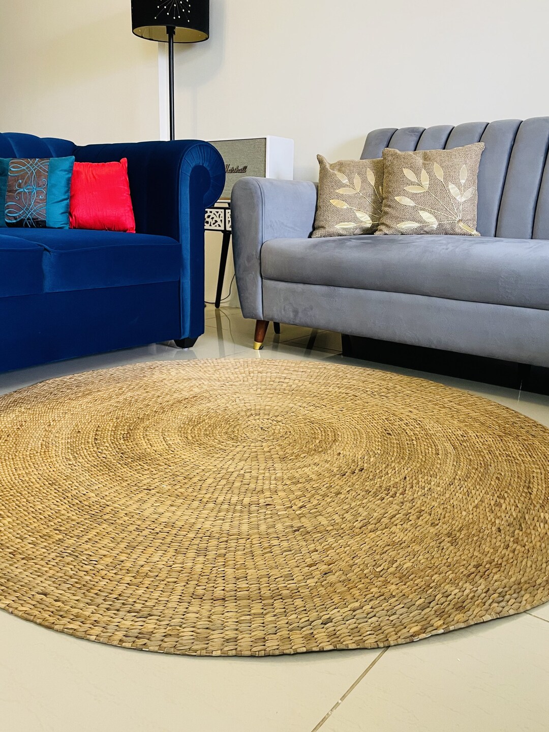 Handmade Water Hyacinth Rug - 100% Natural - 5 and 3.5 Feet Diameter ...