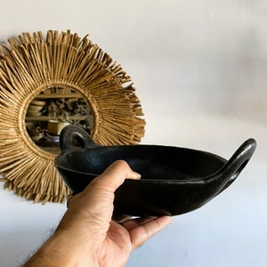 Sartén Kadhai Longpi de cerámica negra con asas laterales dobles: utensilios de cocina tradicionales artesanales imagen 4