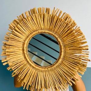 Handmade Water Hyacinth Mirrors in Various Shapes