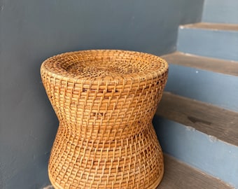 Taburete de caña hecho a mano - 36 cm x 38 cm - Súper resistente