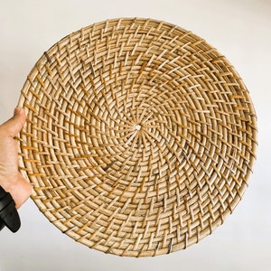 Cane Round Mat - Natural and Handmade