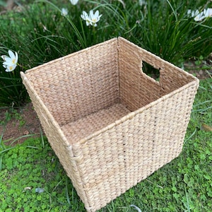 Water Hyacinth Foldable Basket with Steel Frame