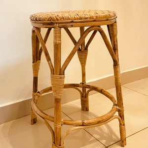 ヴィンテージ スツール Amazon.com: BOKKOLIK Antique Bar Stool with PU Seat for