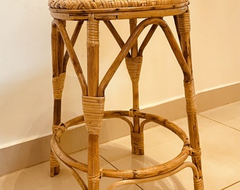 Cane Stool for Bar, Kitchen, Balcony, and Beyond - 100% Handmade and Natural