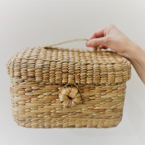 Multi utility Basket of Water Hyacinth Gift hamper basket, Toiletries, Cosmetics Basket Set of 2 Baskets image 3