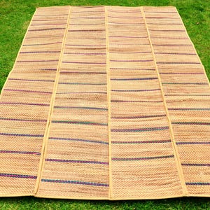 Water Hyacinth Foldable Outdoor Mat  - 6 feet x 4 feet - Handmade , Eco-Friendly, One-of-a-Kind