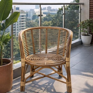 Balkon-/Gartenstuhl aus Rohrgeflecht - umweltfreundlich, nachhaltig und handgemacht - Feb 25 Bild 1