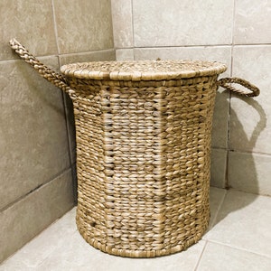 Water Hyacinth Laundry/Toy Basket 100% Handmade and Natural image 5