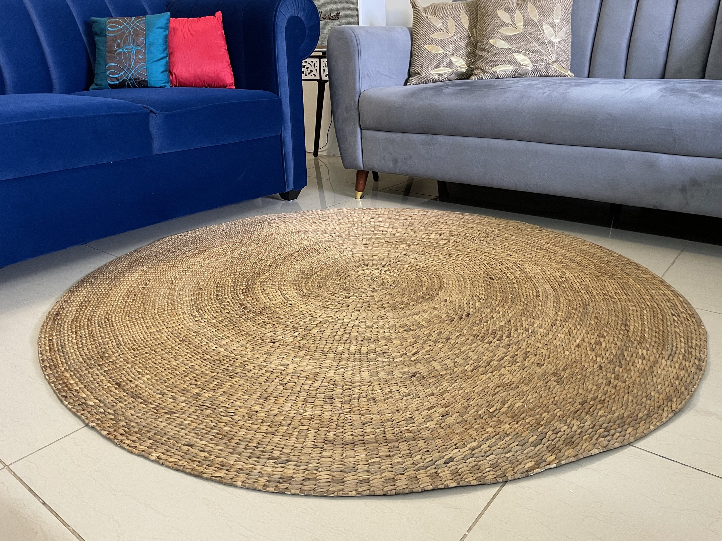 Handmade Water Hyacinth Rug 100% Natural 5 and 3.5 Feet Diameter Free ...