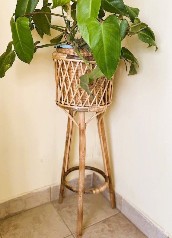 Support pour plantes en rotin pour pot de fleurs - Support décoratif Support pour plantes en rotin pour pot de fleurs - Support décoratif