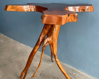 Rooted Elegance: Handcrafted Tall Bar Table from the Forests of West Garo Hills