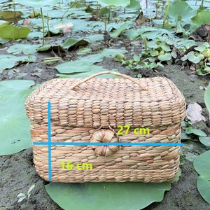 Multi utility Basket of Water Hyacinth Gift hamper basket, Toiletries, Cosmetics Basket Set of 2 Baskets image 4