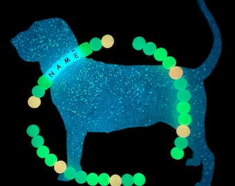 Personalized Silicone Glow in the Dark Custom Safety Dog Collar NecklacePersonalized Silicone Glow in the Dark Safety Dog Collar Necklace