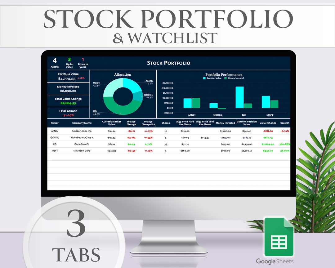 Stock Portfolio, Stock Watchlist, Investment Tracker, Stock Tracker