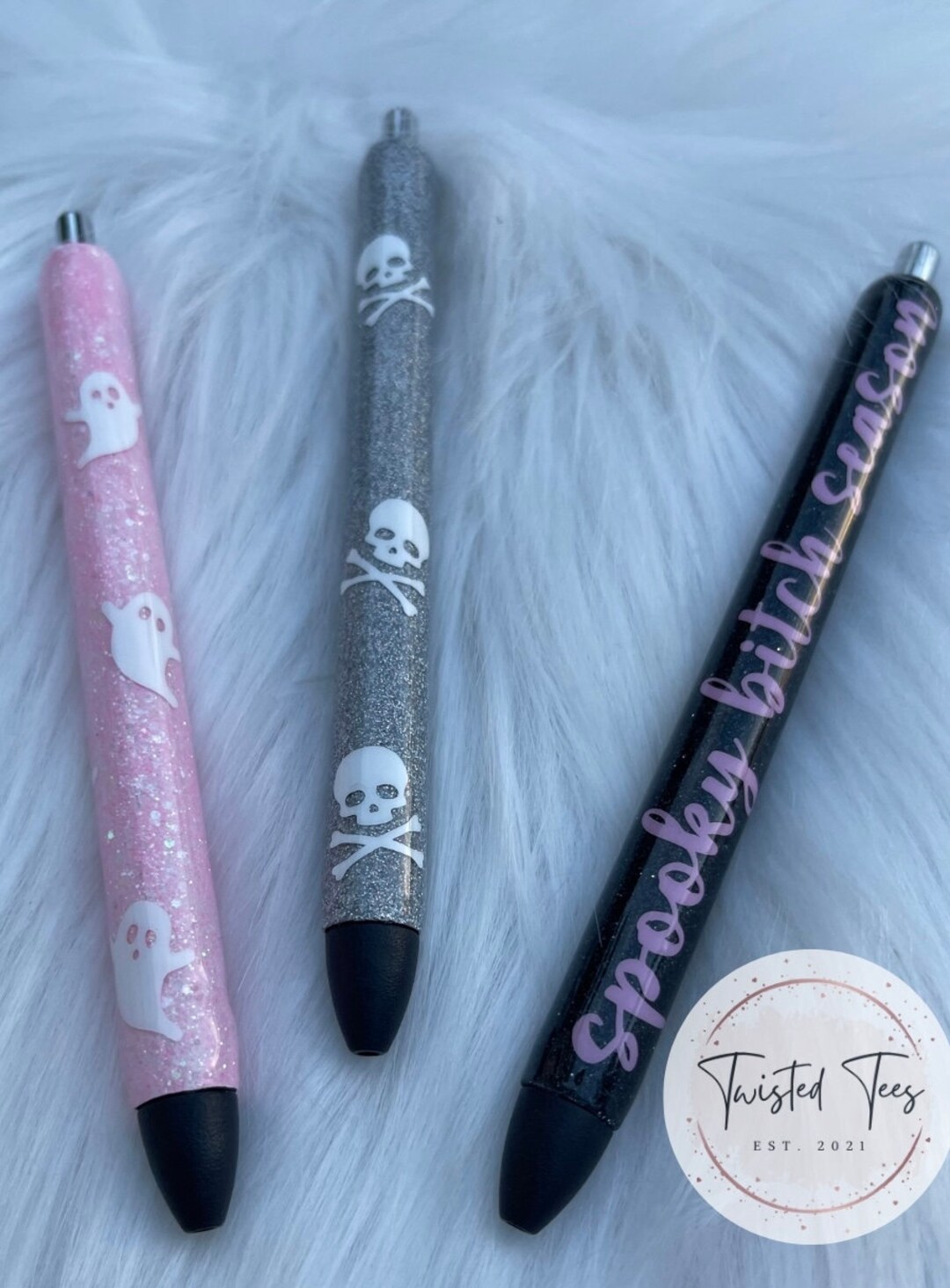 Halloween Glitter Pens, Spooky Bitch Season, Pink Ghost, Halloween