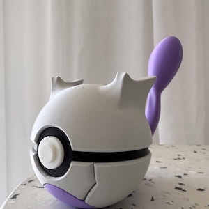 Mew Themed Inspired Pokeball 3D Printed N3D Designed Ornament Decoration