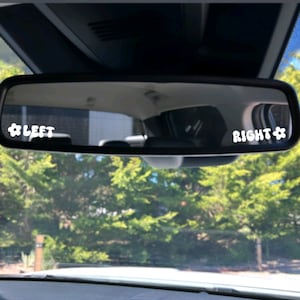 Left & Right Flower Car Mirror Sticker | Rear View Mirror Cute Girls JDM Car | Summer Gift Decal Heart Floral Mothers Day Gift Idea