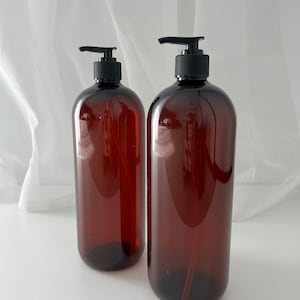 1L Blank Pump Bottle Soap Dispenser Lotion | 1 Litre | Refillable | Bathroom Kitchen Laundry | Cricut Crafts Vinyl Sticker | Amber