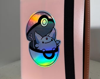 Pink Holo 4 Pocket Binder FULL of Pokemon Trading Cards Monster 160