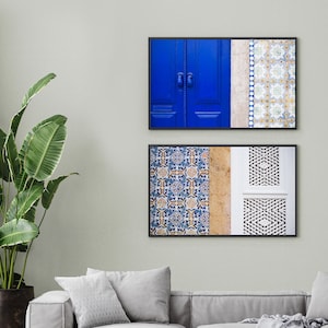 Set of 2 Photos of Doors in TAVIRA PORTUGAL for Gallery Art Wall INSTANT Digital Download Photography, Portugese Tiles Decor