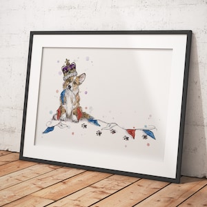 Jubilee Fever Corgie Dog Artwork Prints & Greetings Cards image 1