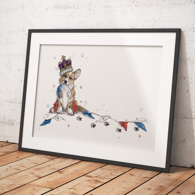 Jubilee Fever Corgie Dog Artwork Prints & Greetings Cards image 1