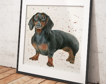 Dachshund Sausage Dog Artwork - Canvas & print animal art in a range of sizes and styles - Dora