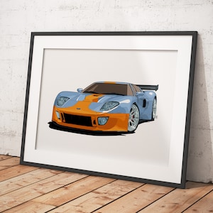 Ford GT Muscle Car in Gulf Racing livery