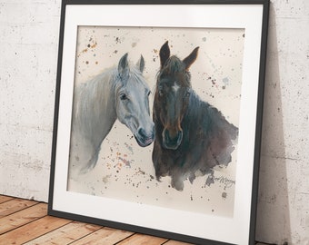 Horse Artwork - Canvas & print animal art in a range of sizes and styles - Pebbles and Paloma