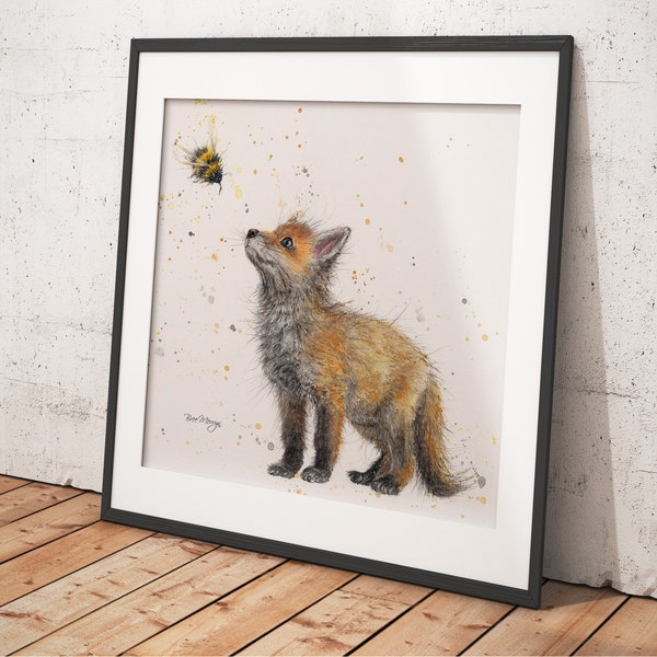 Fox and Bee - Open edition art prints & canvases in a range of sizes and styles - Bristle + Bumble