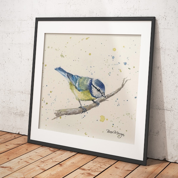 Blue-tit Bird Artwork - Canvas & print farm animal art in a range of sizes and styles - Betty