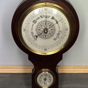 Vintage French Style Wall Barometer | Thermometer Hygrometer Weather Station | Look Carved Case | French Home Decor | Lot 3981