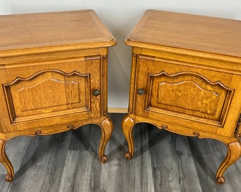Pair of Bedside Tables Vintage French Style Louis Cupboards Cabinets LOT 2871