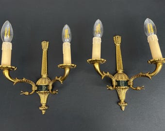 Pair of Wall Sconces Vintage French Style Ornate Decorative Lighting LOT 6084