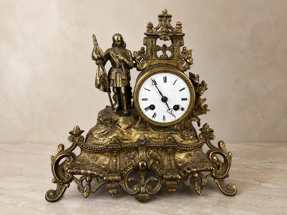 Antique Japy Frères Mantel Clock – Gilt Bronze, 19th Century (lot