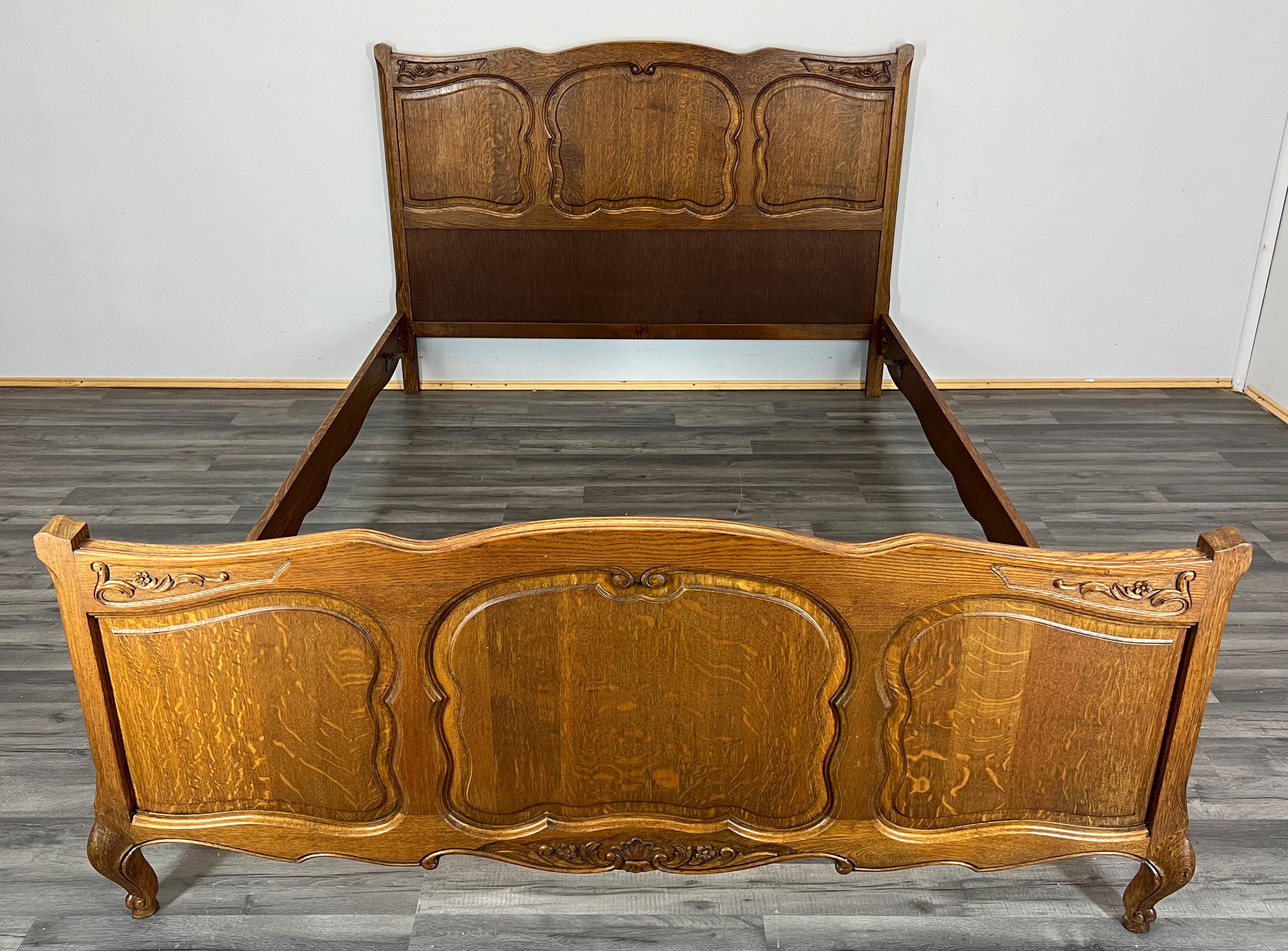 Louis XV Style Vintage French Oak Double Bed Frame Lot 3263