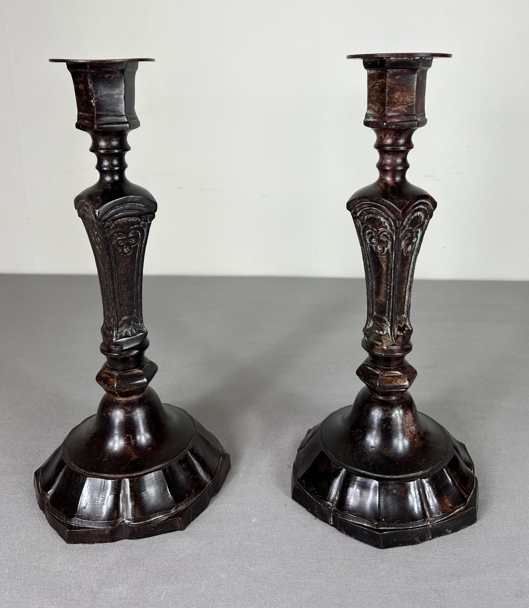 フランス ヴィンテージ 真鍮キャンドルスタンド フランス製ヴィンテージ真鍮キャンドルホルダー（燭台、ローソク足