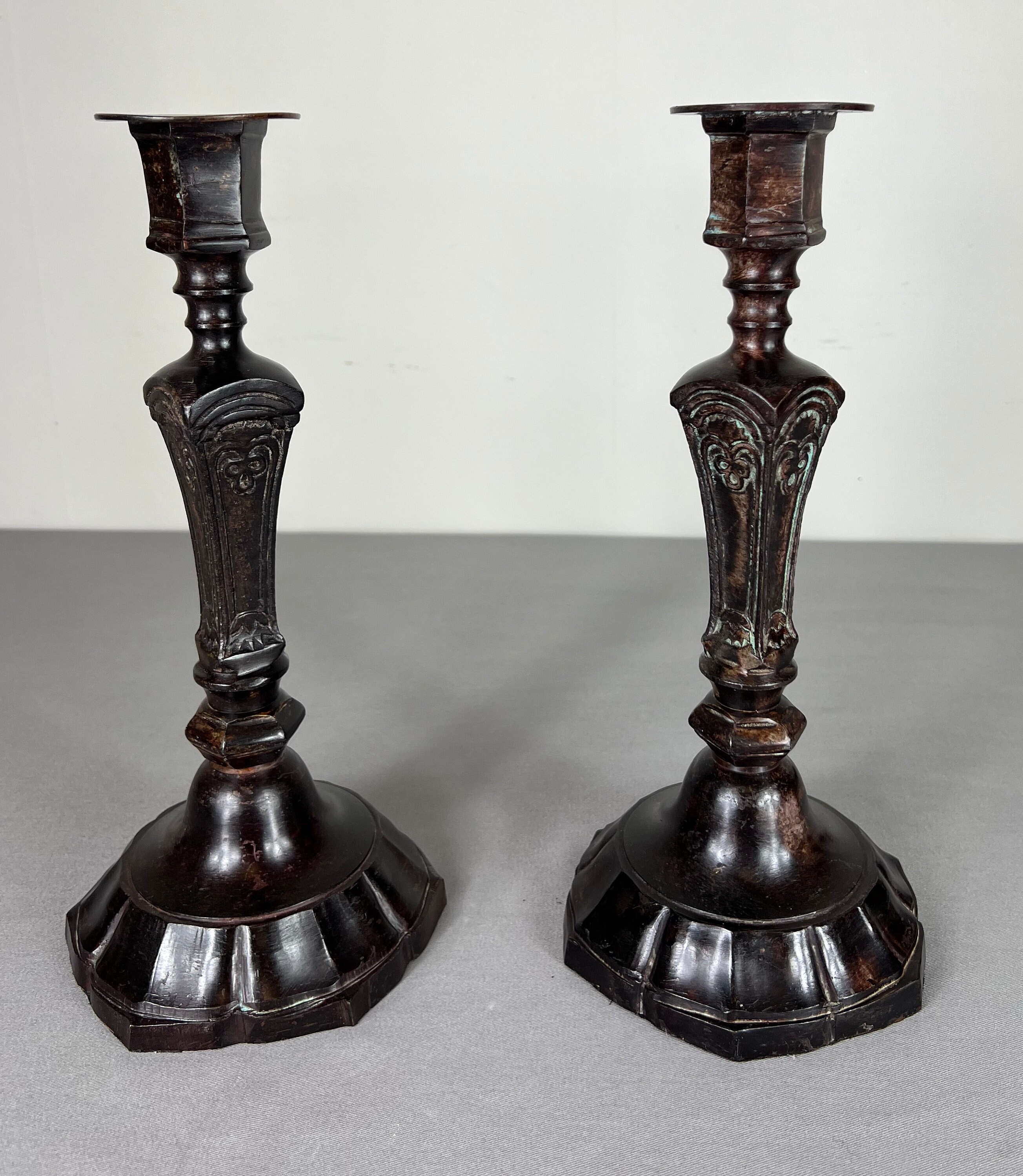 フランス製ヴィンテージ真鍮キャンドルホルダー（燭台、ローソク足