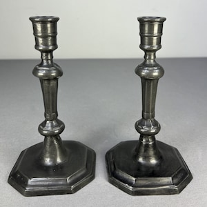 Pair of French vintage candle holders candelabra candlestick (LOT 5159)