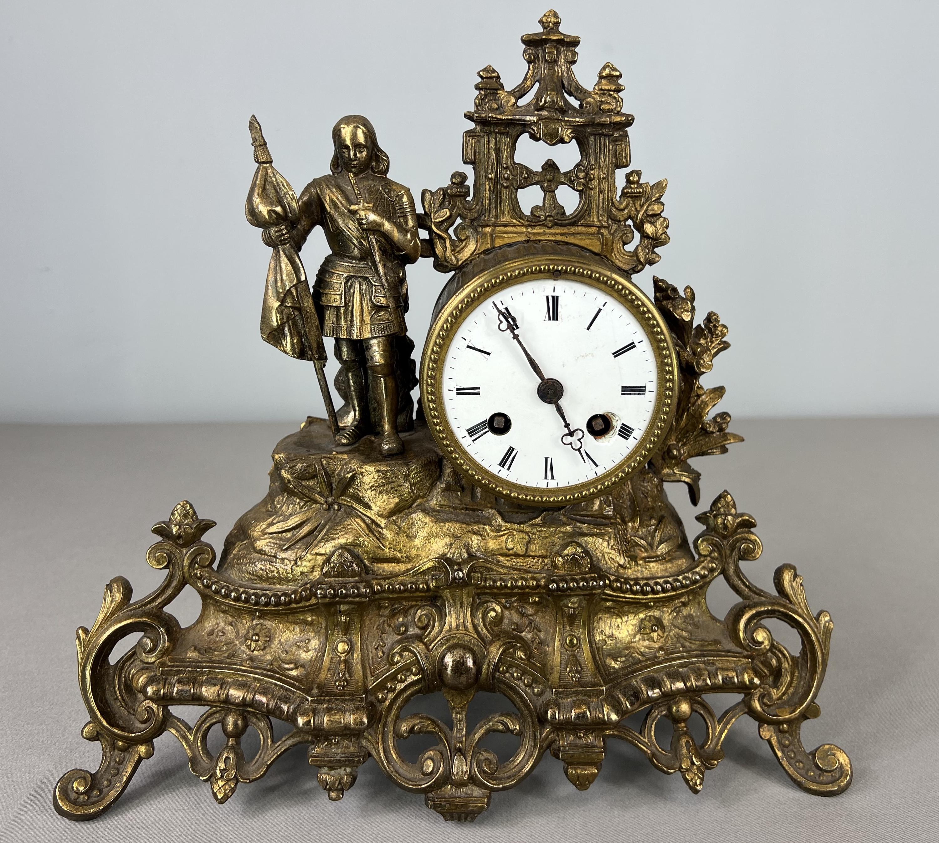 Antique Japy Frères Mantel Clock – Gilt Bronze, 19th Century (lot