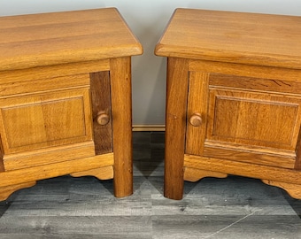 Pair of Bedside Tables Vintage French Style Cupboards Carved Cabinets LOT 2870