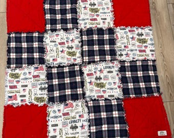 American Flag Flannel Rag Baby Blanket