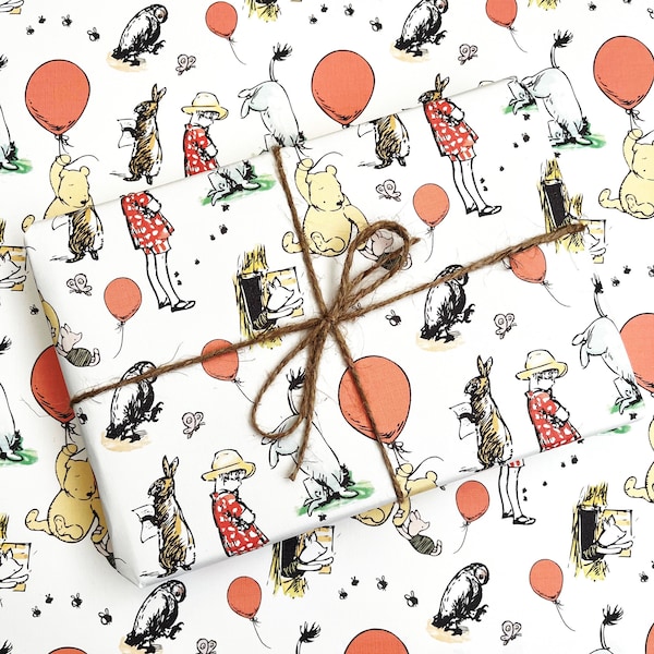 Original Winnie The Pooh Wrapping paper | New Born Gift | Handmade Wrapping Paper