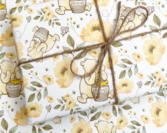 Original Winnie The Pooh Wrapping paper | New Born Gift | Handmade Wrapping Paper