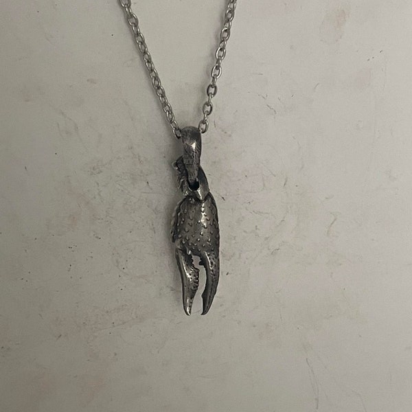 Lucky Crawfish- Solid Sterling silver Hand made pendant