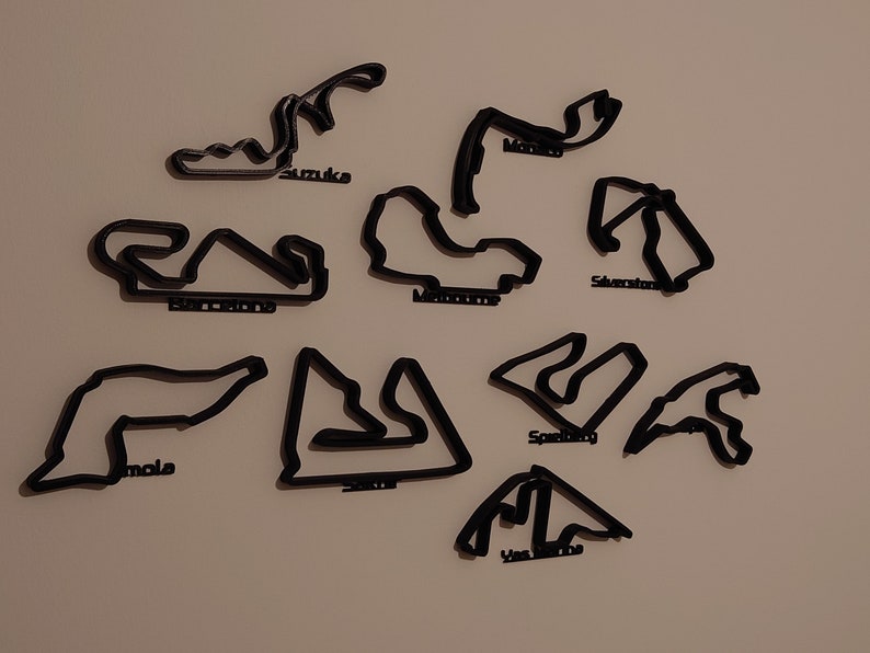F1 Track Wall Art 3d Printed. Race Track Wall Art Etsy
