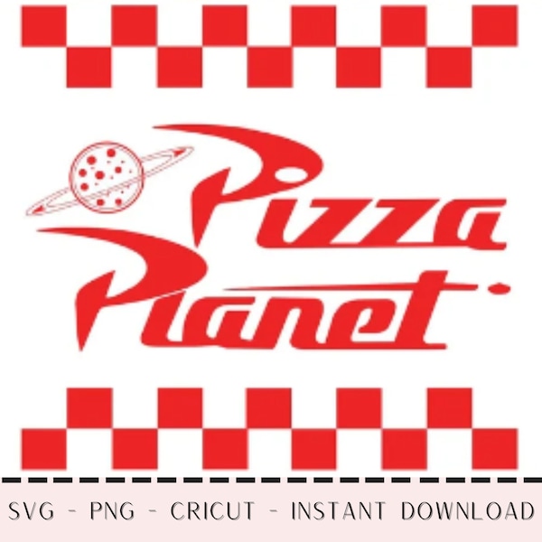 Pizza Planet Downloadable SVG Datei zum Schneiden Schablone Grafik Bild Basteln