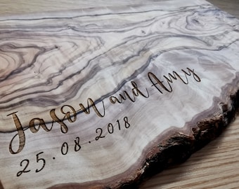 Personalized Olive Wood Cheese Board | Engraved Presentation Board