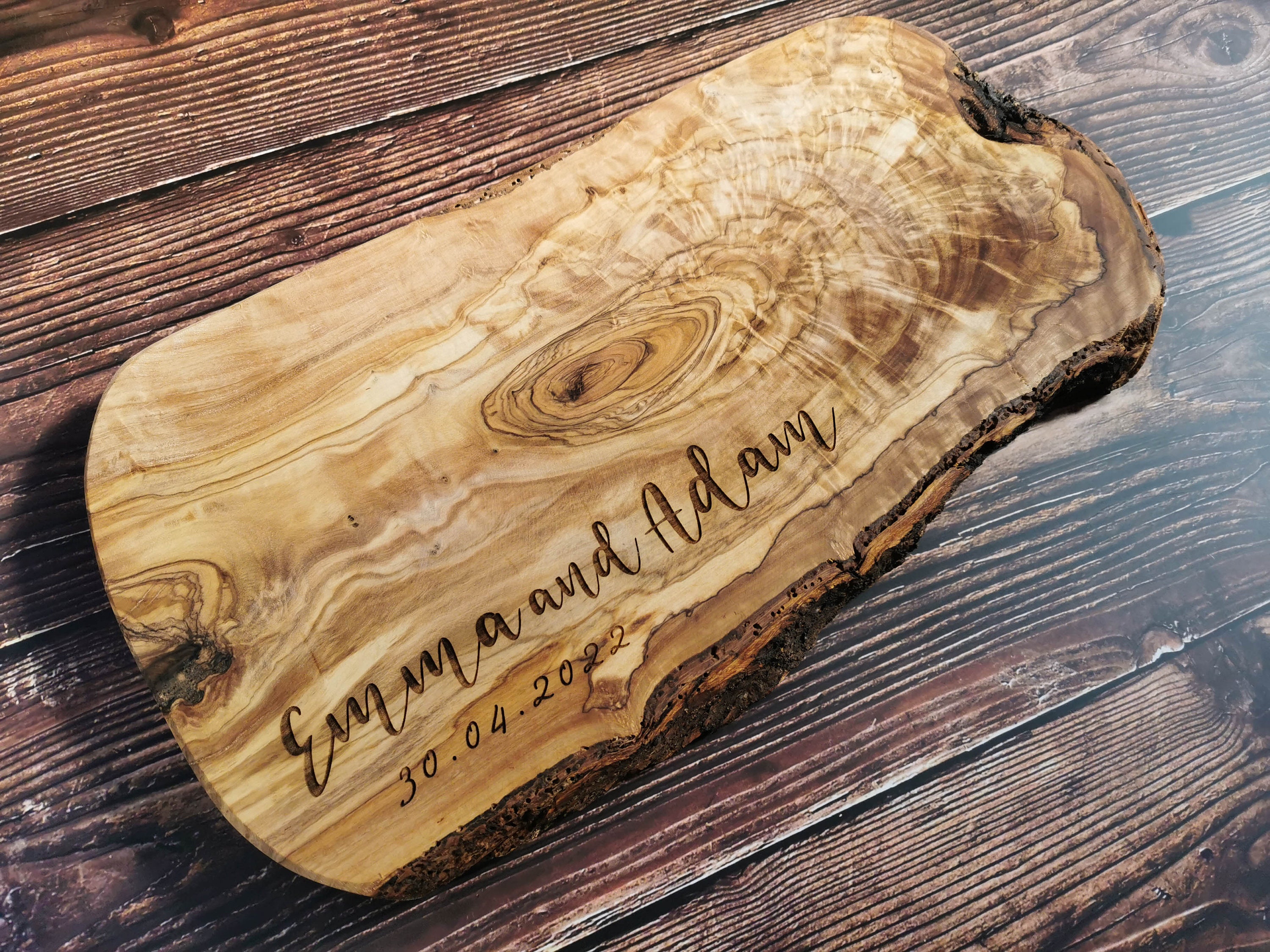 Olive Wood Board with Resin, Custom Rustic Charcuterie Board, Cheese