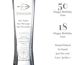 Personalized Engraved Strongbow Pint Glass: Official Cider Glass